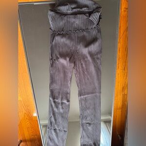 H&M Charcoal Striped Kids Jumpsuit